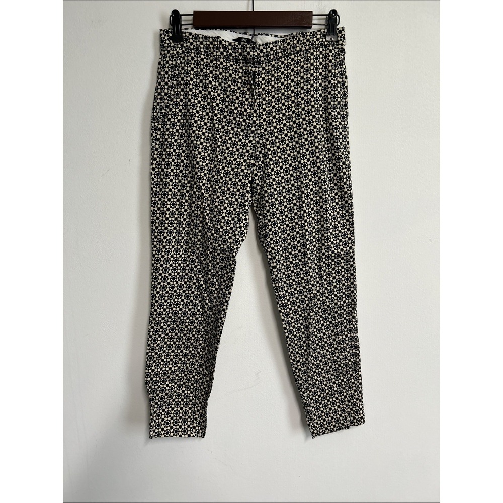 H&M Women's Size 4 All Over Print Pencil Pants Preppy Pockets Career Geometric‎